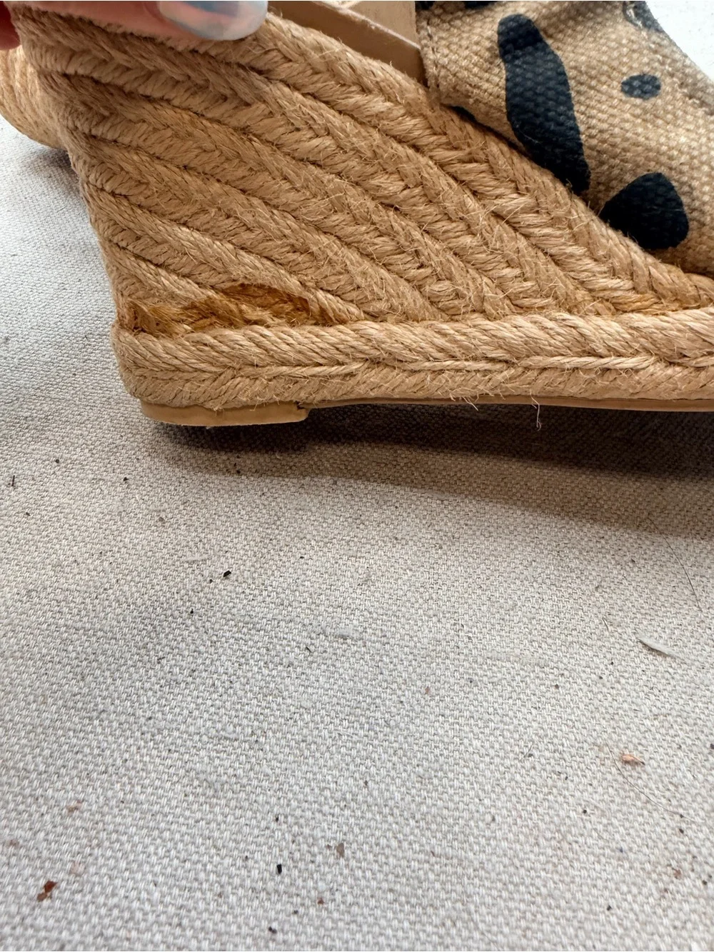 Leopard Print Espadrille Wedge Slingback - Beige/Black